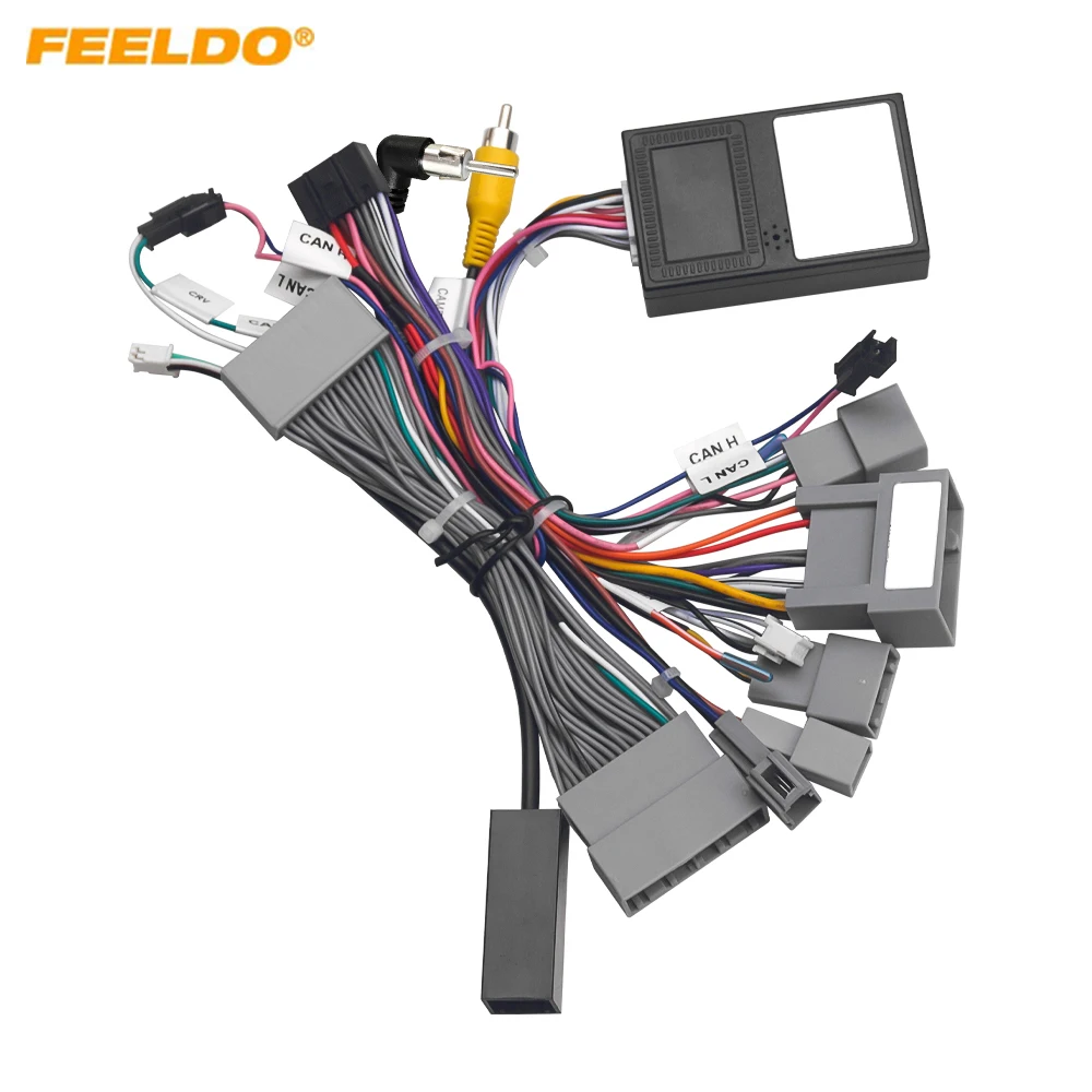 Car 16pin Power Cord Wiring Harness Adapter With Canbus For Honda CR-V (2.4L;12-14;Outside China) Installation Head Unit