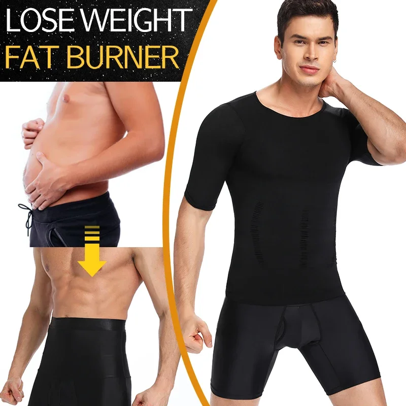 Homens corpo shapers barriga controle shorts cintura alta emagrecimento roupa interior sem costura barriga cinto boxer briefs perda de peso calças curtas