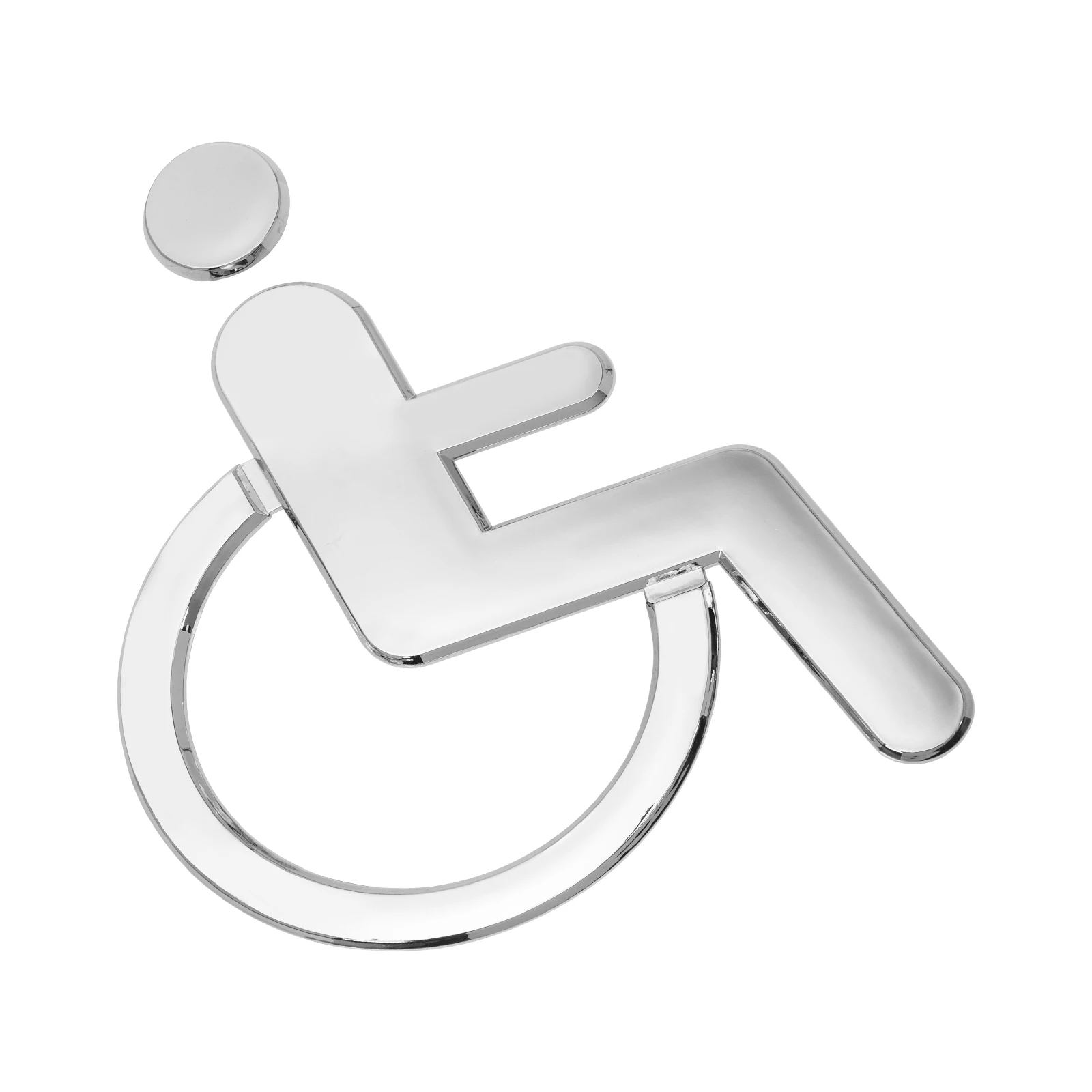 

Wheelchair Disabled Restroom Sign for Bathroom Silver Black Signs Lightweight Easy Install Traffic Safety Sign