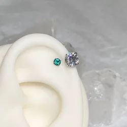 1pc Zircon Hoop Earrings Nose Ring Septum Piercing Lip Stud Ear Cartilage Tragus Helix Circular Barbell BCR Body Jewelry 16G