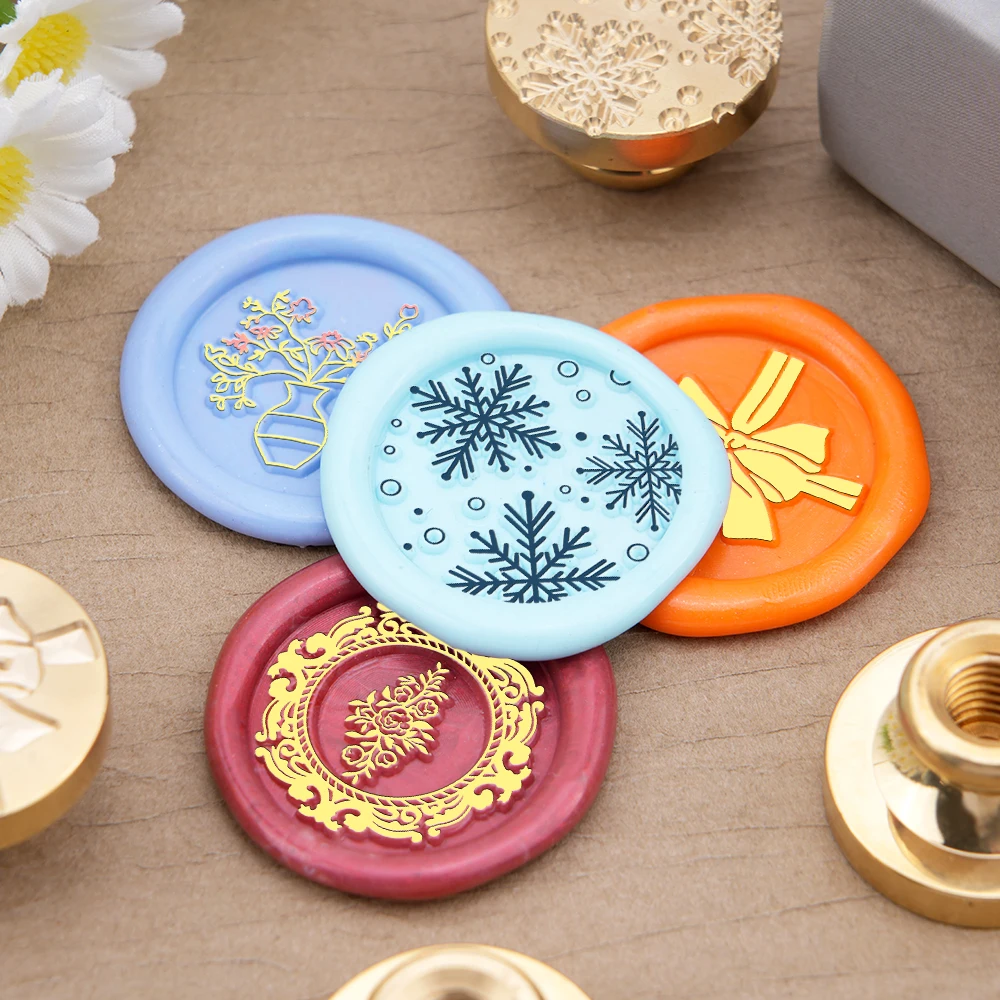 Weihnachten Serie Wachs Siegel Stempel Kopf Vintage Winter Schneeflocke Geschenke Siegel Stempel Kopf Für DIY Festival Geschenk Verpackung Karten Geschenke