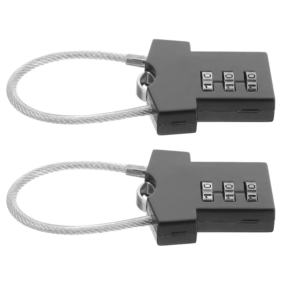 2Pcs Cable Combination Locks Zinc Alloy Travel Luggage Backpack Gym Locker Padlocks Durable Combination Locks Bike Seat Lock