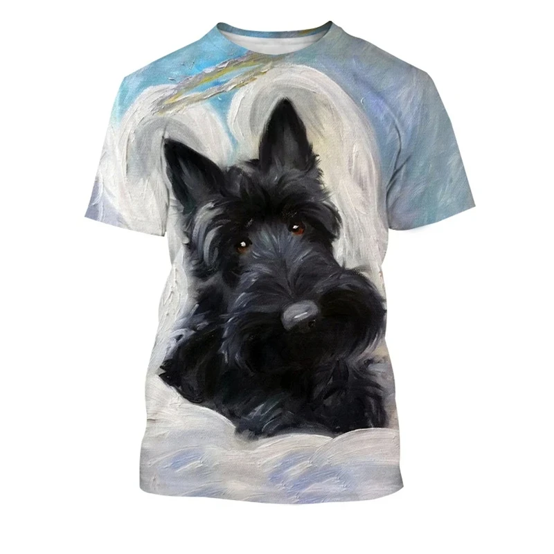 New Scottish Terrier 3D Printed T-Shirt Cool Casual T-Shirt Unisex Cute Short Sleeve Kids Sports Tee Summer High Quality Tops