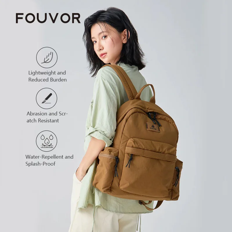 FOUVOR 2026 Trend Women's Backpacks Lightweight Casual Rucksack Travel Student Schoolbag Urban Commute Cabin Backpack 3072-05
