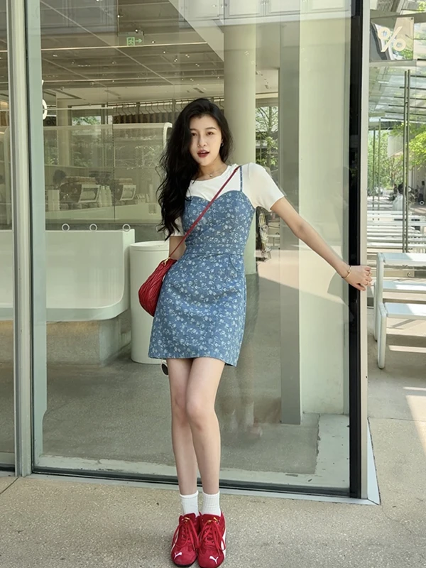 

Romantic Floral Print Holiday Dress Zhang a Xing Harbour Clear 2026 New Style Casual High Waist Cotton A-Line Skirt