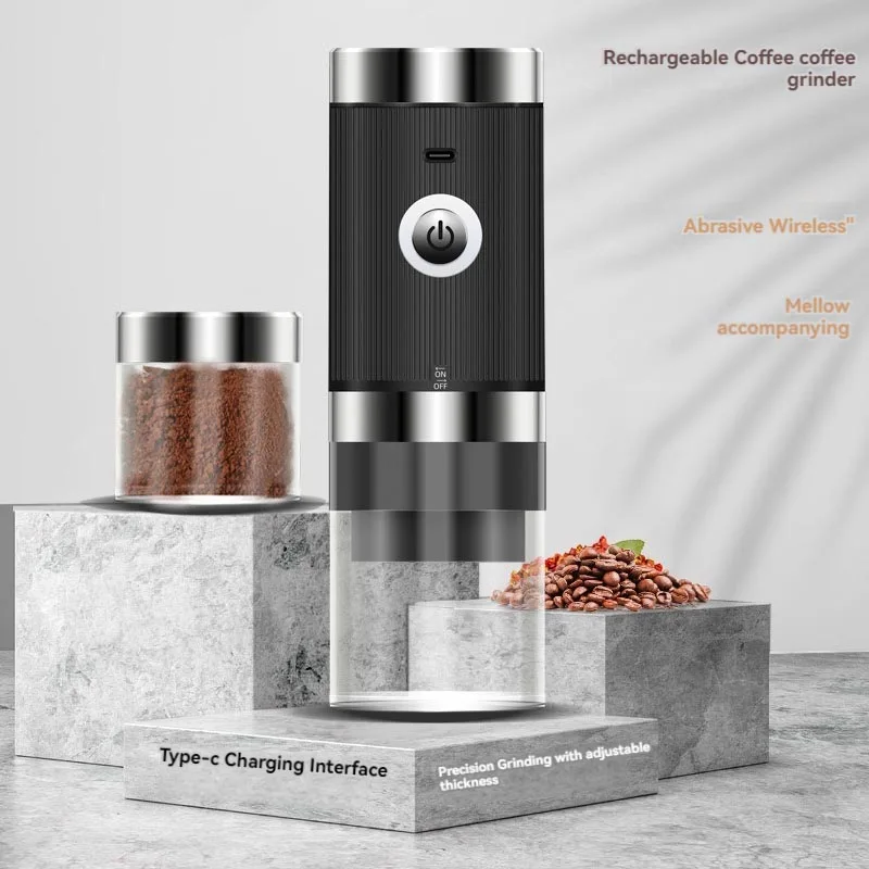 Portable Electric Coffee Grinder USB Charging 1500MAH Wireless Fully Automatic Integrated Small Household Coffee Bean Grinder