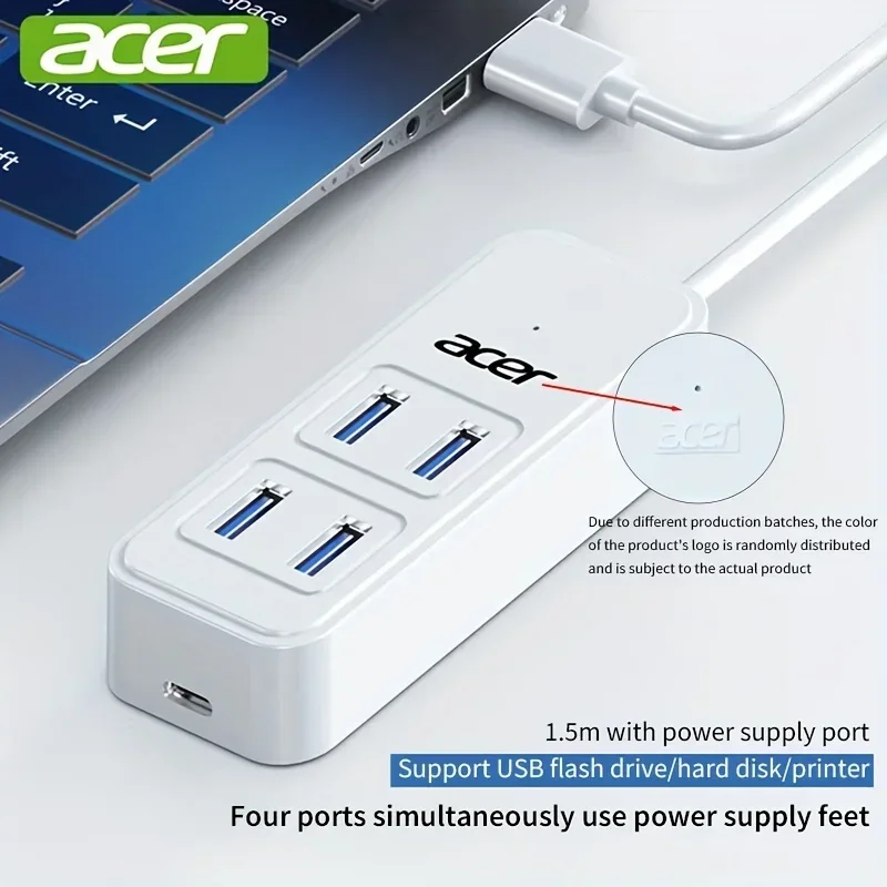 

4-портовый концентратор Acer USB 3.0, преобразователь удлинительного кабеля HY21-14U2B, четырехканальная версия USB 3.0, 1,5 м (случайный старый/новый выпуск)