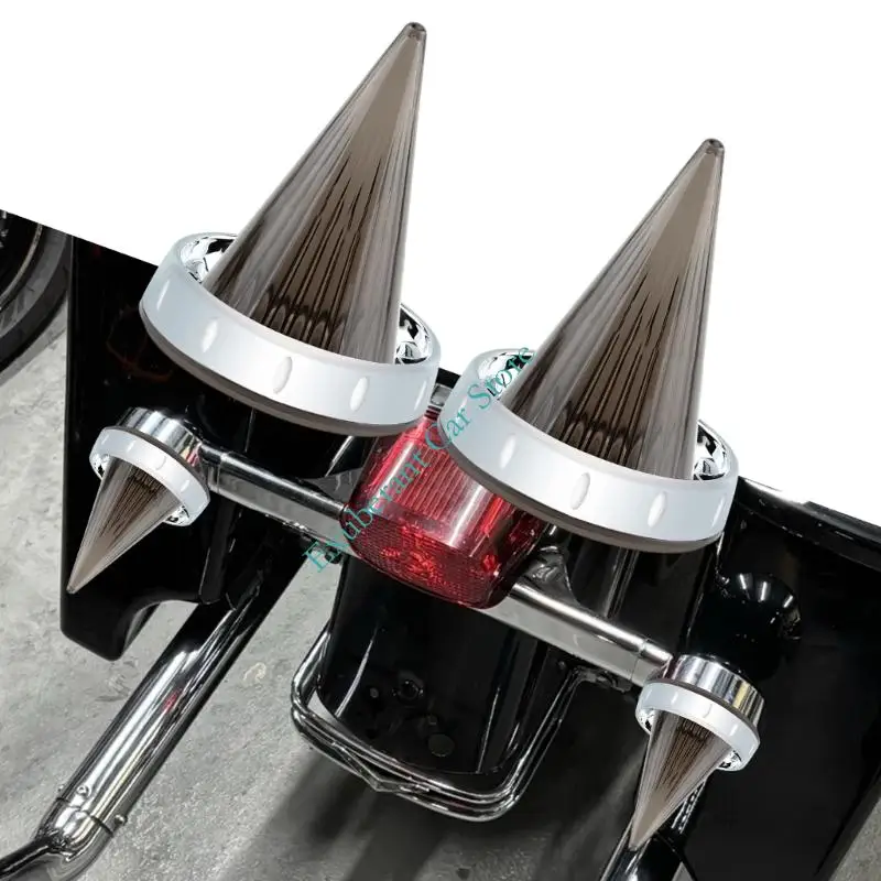 Motorcycle Turn Lens Cover Cone Ribbed Turn Lamp Housing 2Pcs Cone Ribbed Housing Replacement for 1986-2021