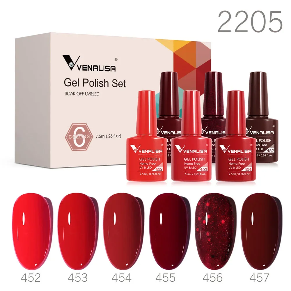 Venalisa gel unha polonês 6/12 pçs/set cor base de borracha geléia rosa cor natural série nude coleção vip kit néon verão gel