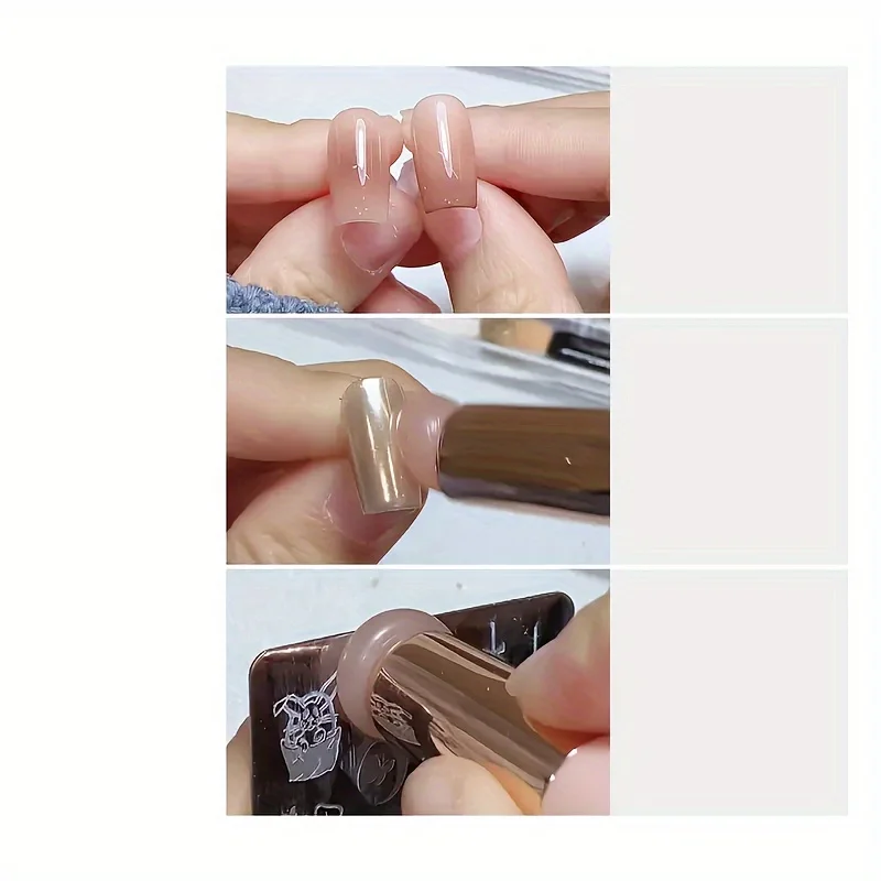 Glue gradient silicone lipstick brush, powder embossed portable with cover seal, multifunctional nail tool