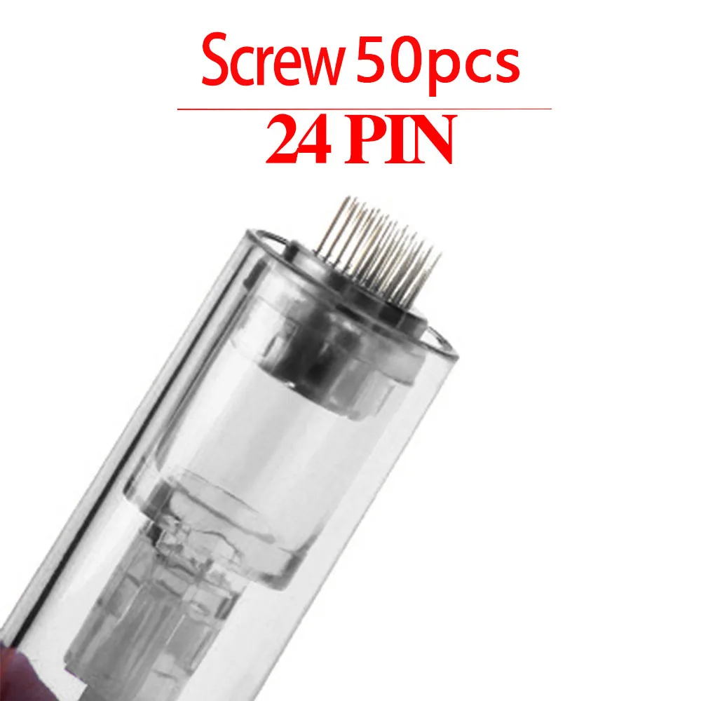 Schraubkartuschen für Microneedling Derma Pen 10/20/50 Stück Mikronadeln für Schönheitspflege 9/12/24/36/42 Pin Round Nano 3D 5D