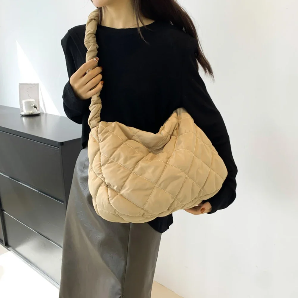 Puffer Tote Bags for Women Pleated Shoulder Bag Fashion Casual Bubbles Cloud Bag Hobo Ruched Crossbody Messenger Bags 2023 New