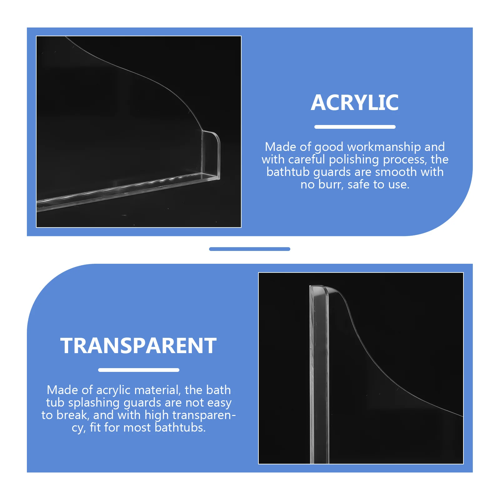 1 مجموعة حوض الاستحمام الرش الحرس الاكريليك واضح حشوات للزوايا لحواف الحمام مقاوم للماء المضادة للانزلاق حاجز لاصق وشملت