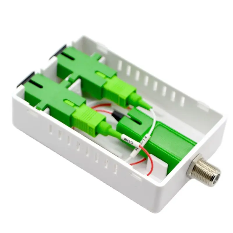 10pcs FTTH CATV Passive Optical Receiver MiNi Node Single Fiber Converter With WDM Output Level 46 dBuV Factory Price Wholesale