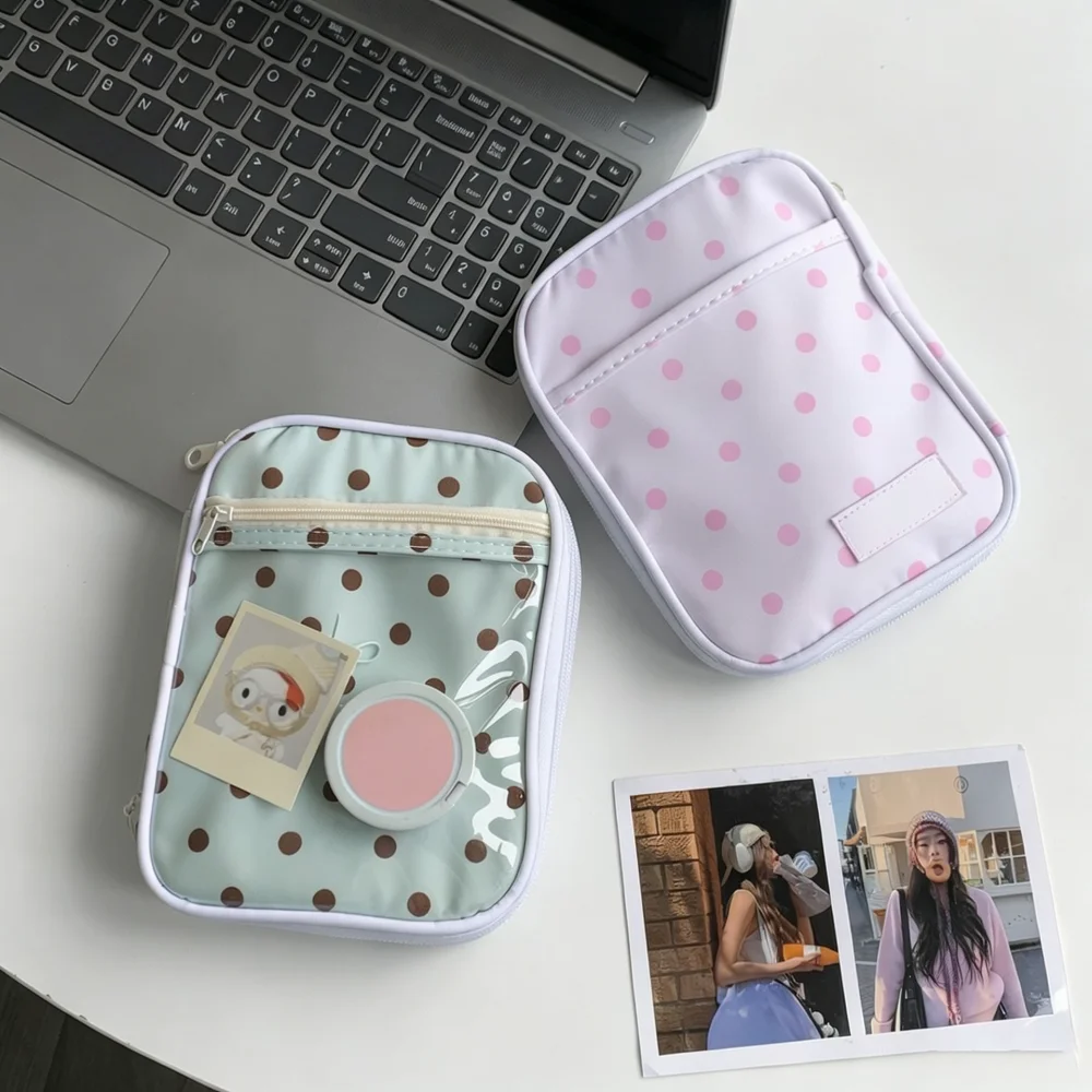 Transparent Window Stationery Organizer Durable Pencil Bag Large Capacity For Pins Badges Collection Korean Style