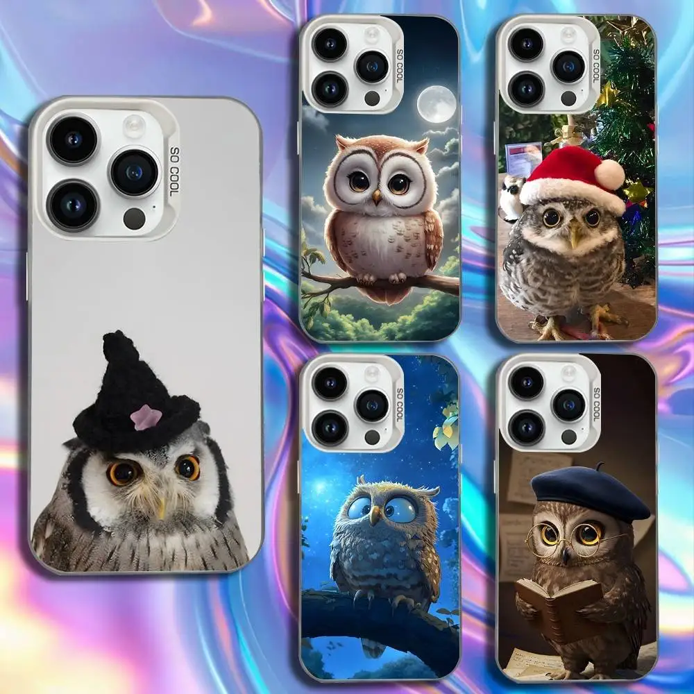 

Cute Owl Phone Case For iPhone 17,16,15,14,13,12,11,Mini,Pro,SE,MAX White Matte Shockproof Cover