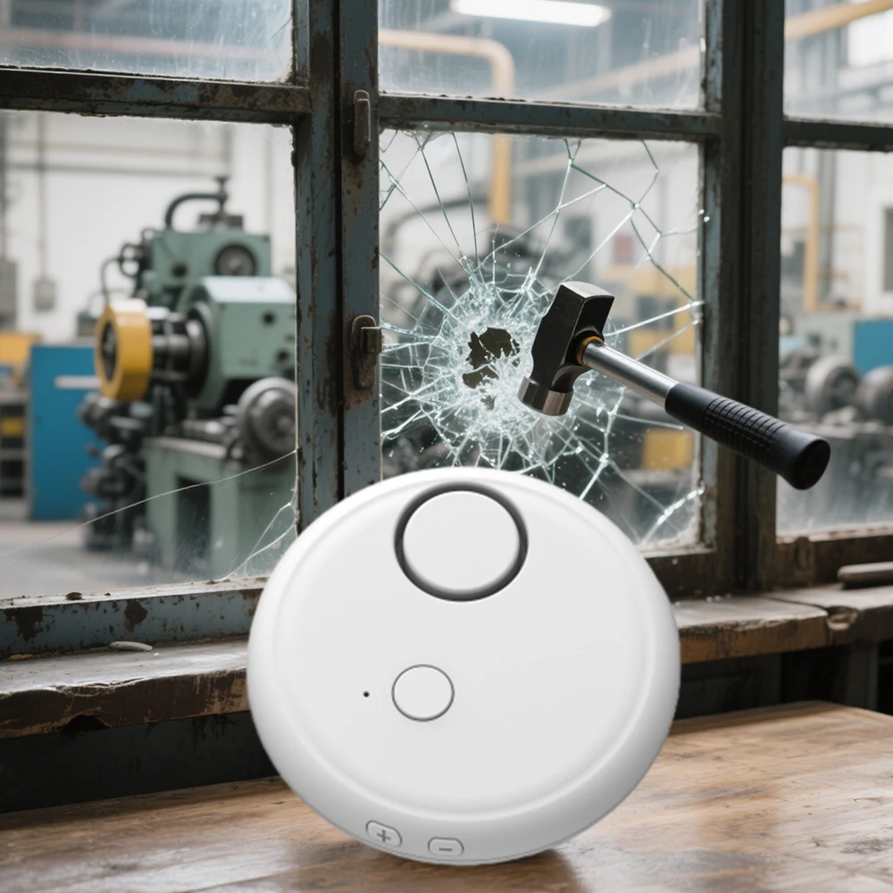 Vibration Sensitivity Adjustable Glass Break Window Alarm Sensor with Remote, AAA battery included