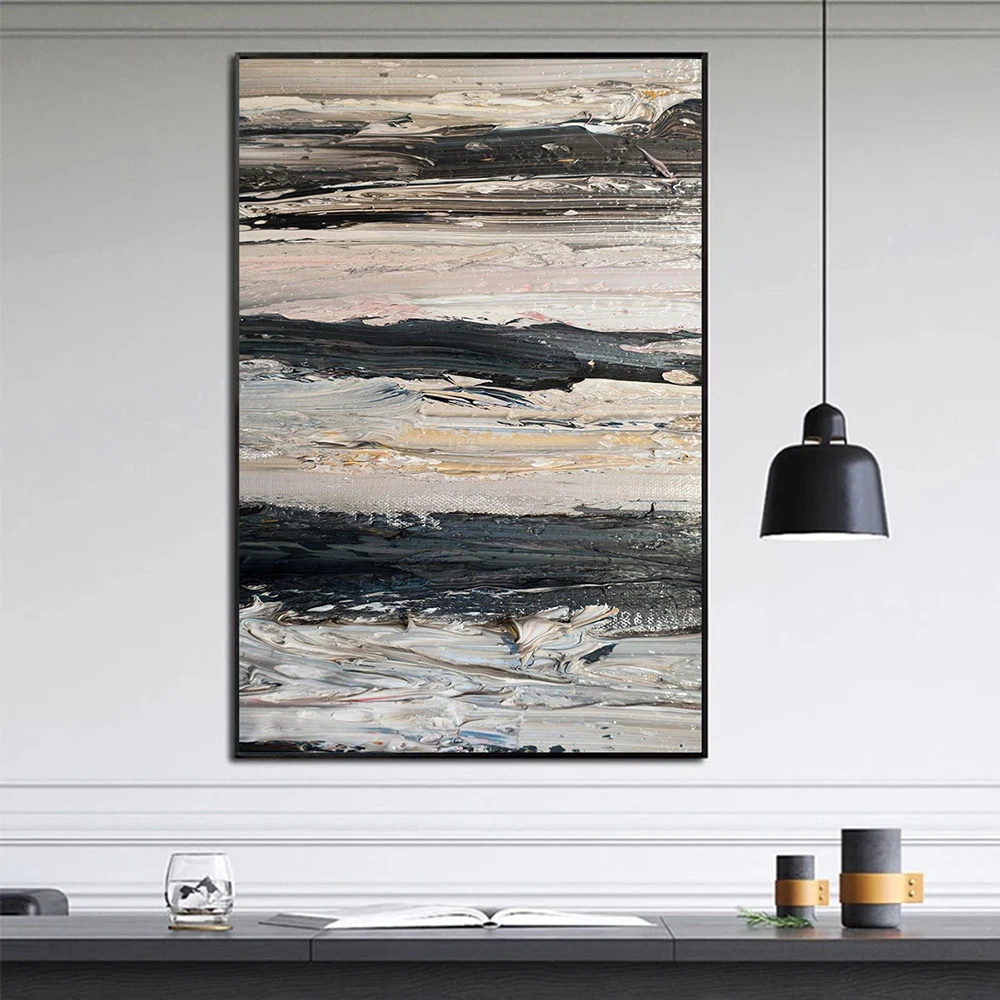 

Canvas Print Painting Poster Dark Color Abstract Paint Texture Feel Modern Wall Picture Art Living Room Porch Home Decoration