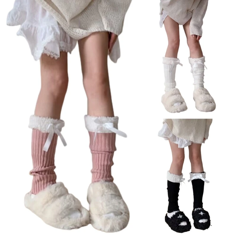 

Women Knee High Leg Warmer Non Slip Thick Stockings Knitting Socks Ankle Bandage