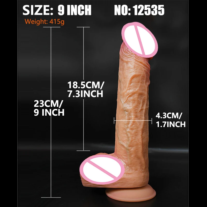 7/8/9 inch Dildo Realistic Simulated Vein Fake Penis Soft Skin Feeling Silicone Dildos Female Masturbator Sex Toys for Woman - view 6