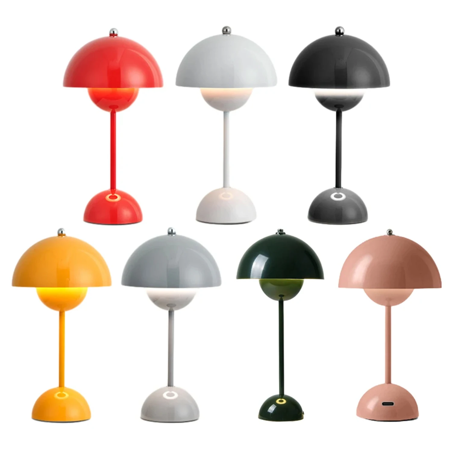 Portátil Cogumelo LED Table Lamp, Carregamento USB, Flor Bud, Luz Noturna, Regulável, Toque, Mesa, Quarto, Decoração Moderna, Novo