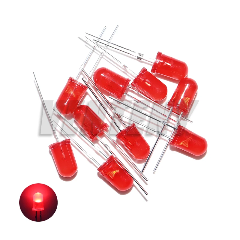 5mm 확산 LED 다이오드 키트 램프 발광 다이오드 전구 표시기 5mm 흰색 빨간색 파란색 녹색 주황색 노란색 3V
