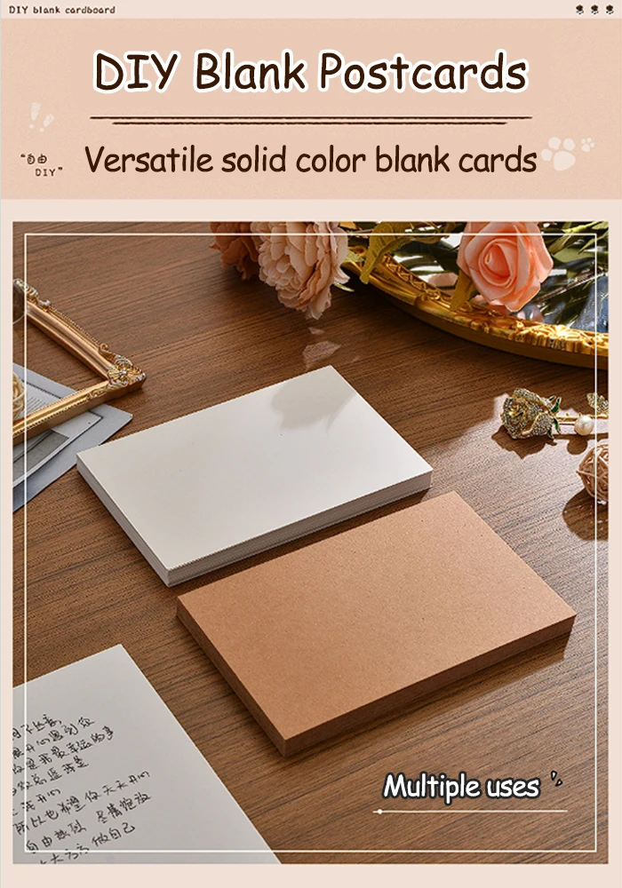 50/100 Stück verdickte leere Hartkarten – leere Bastelkarten, DIY-Kunstaarten, Lernkarten für DIY-Zeichnungen/Flash-Karten/Host-Notizen – Detail 1