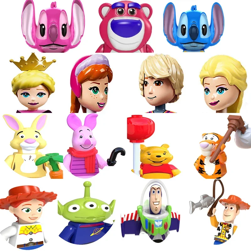 

Potdemiel Disney Mickey Winnie the Pooh Series Princess Elsa Mini Stitch Building Blocks Mini Toys kids toys toys for blocks