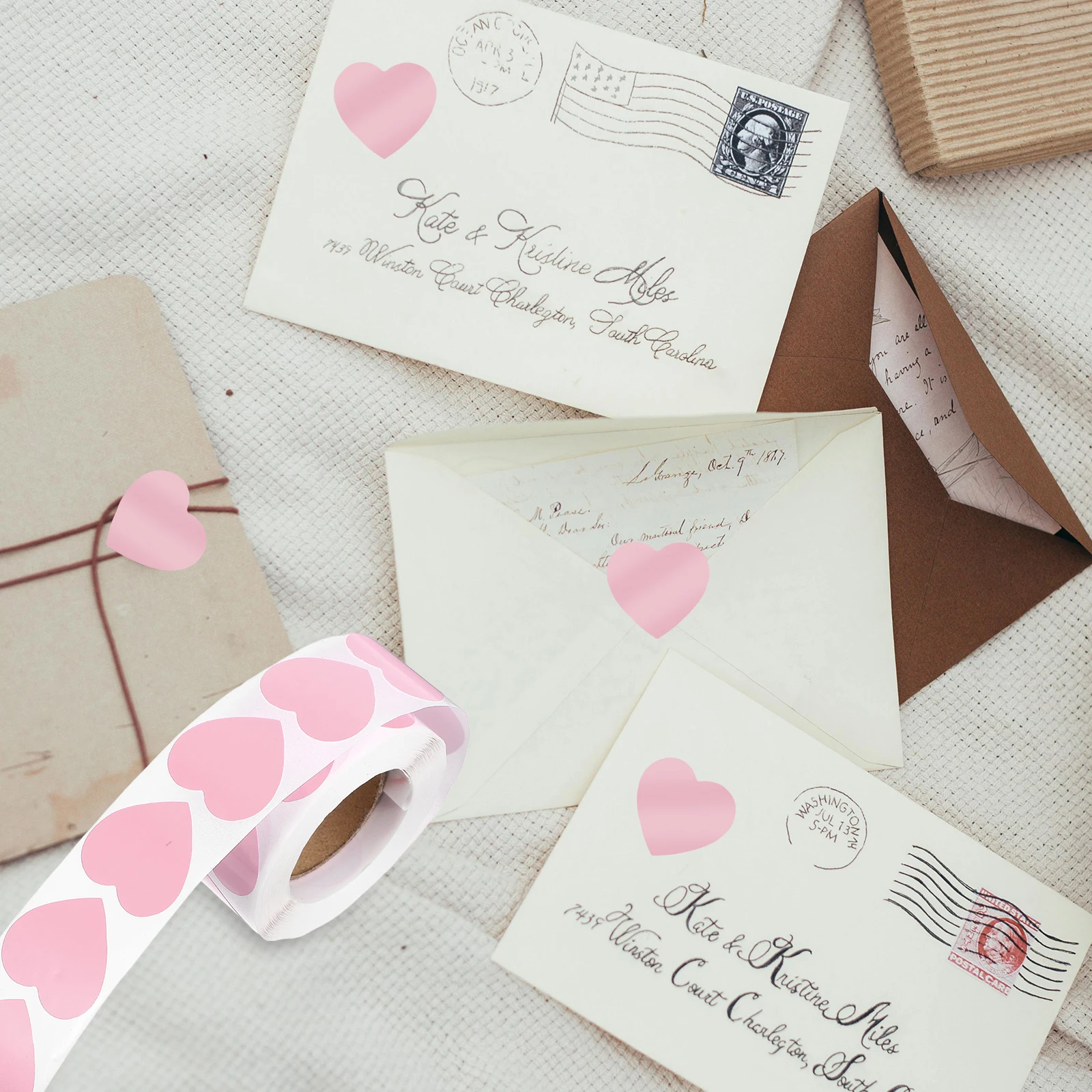 

3pcs 3 Rolls Bulk Red Self-Adhesive Sealing Labels Envelopes Party Favors Valentine'S Day Scrapbooking Diy Crafts Heart Shaped