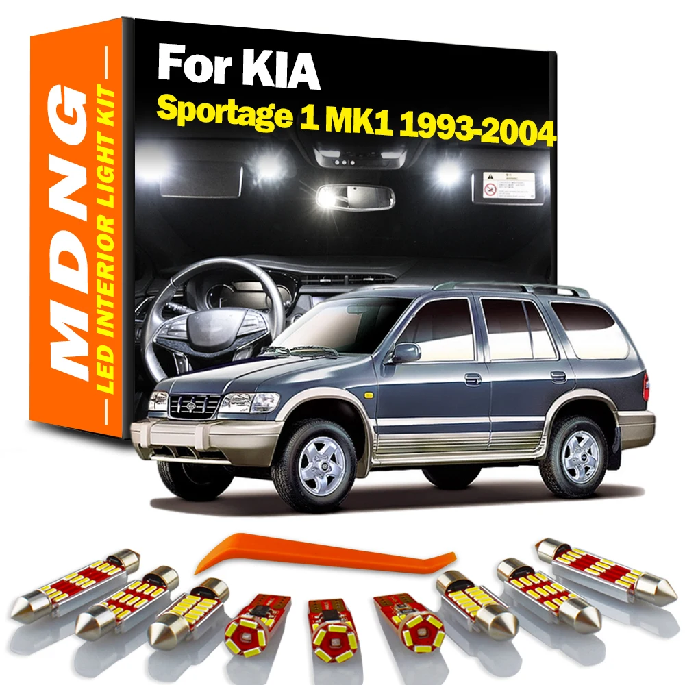 MDNG Canbus For Kia Sportage 1 MK1 1993-2000 2001 2002 2003 2004 Car Bulbs LED Interior Map Dome Trunk License Plate Light Kit