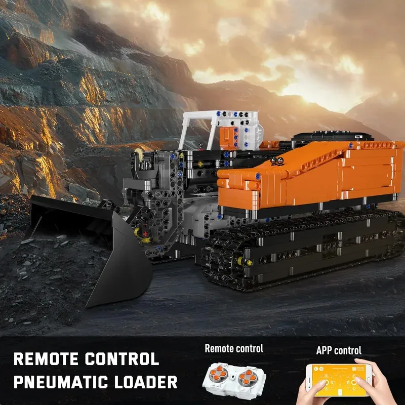 Molde rei 17054 carro técnico brinquedos o rc gopher carregador bloco de construção montagem enginerring caminhão tijolo crianças presente natal