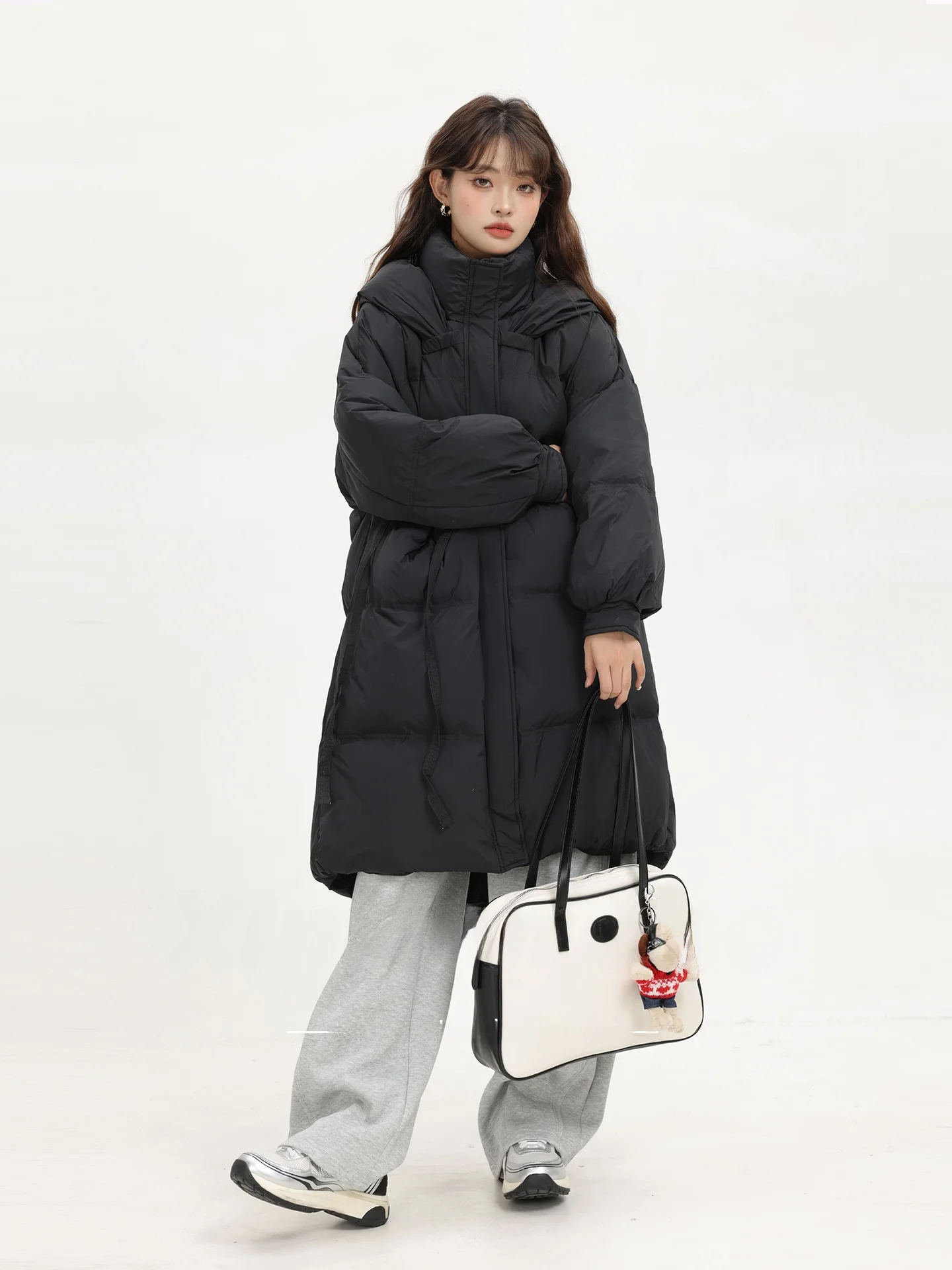 

Sli Ultra-Thin Quilted Jaet Winter 2025 New Arrival Hooded Mid-Length Stand-Collar Warm Outerwear for Women