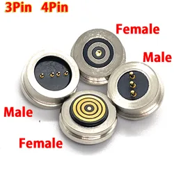 3Pin 4Pin Waterproof Magnetic Pogo Pin Connector Spring Loaded Male Female 360 ° blind suction DC Signal transmission charging
