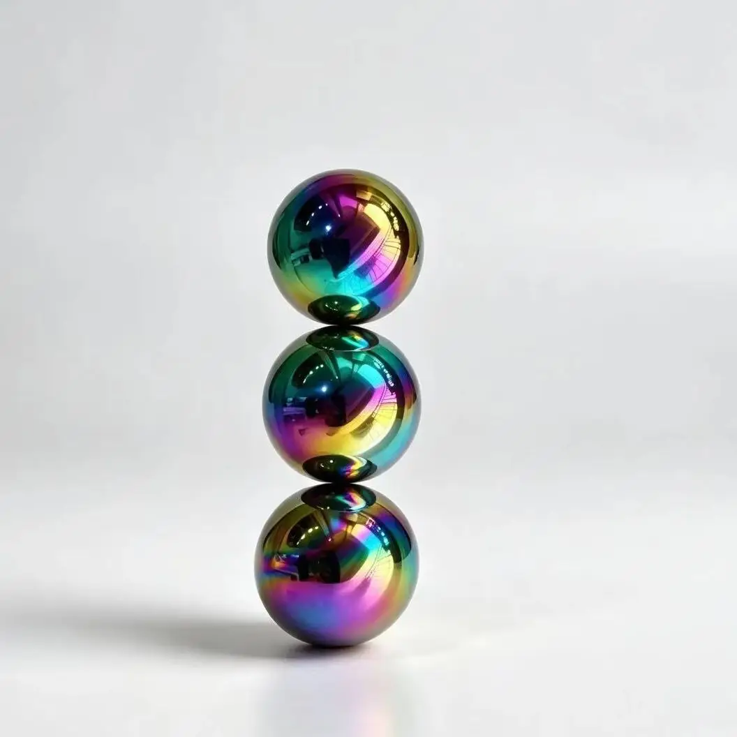2/6PCS D33mm Sphere Magnet Rainbow Magnetic Balls | Hematite Rattle Snake |Fidget Toys for Anxiety | Large Magnetic Balls