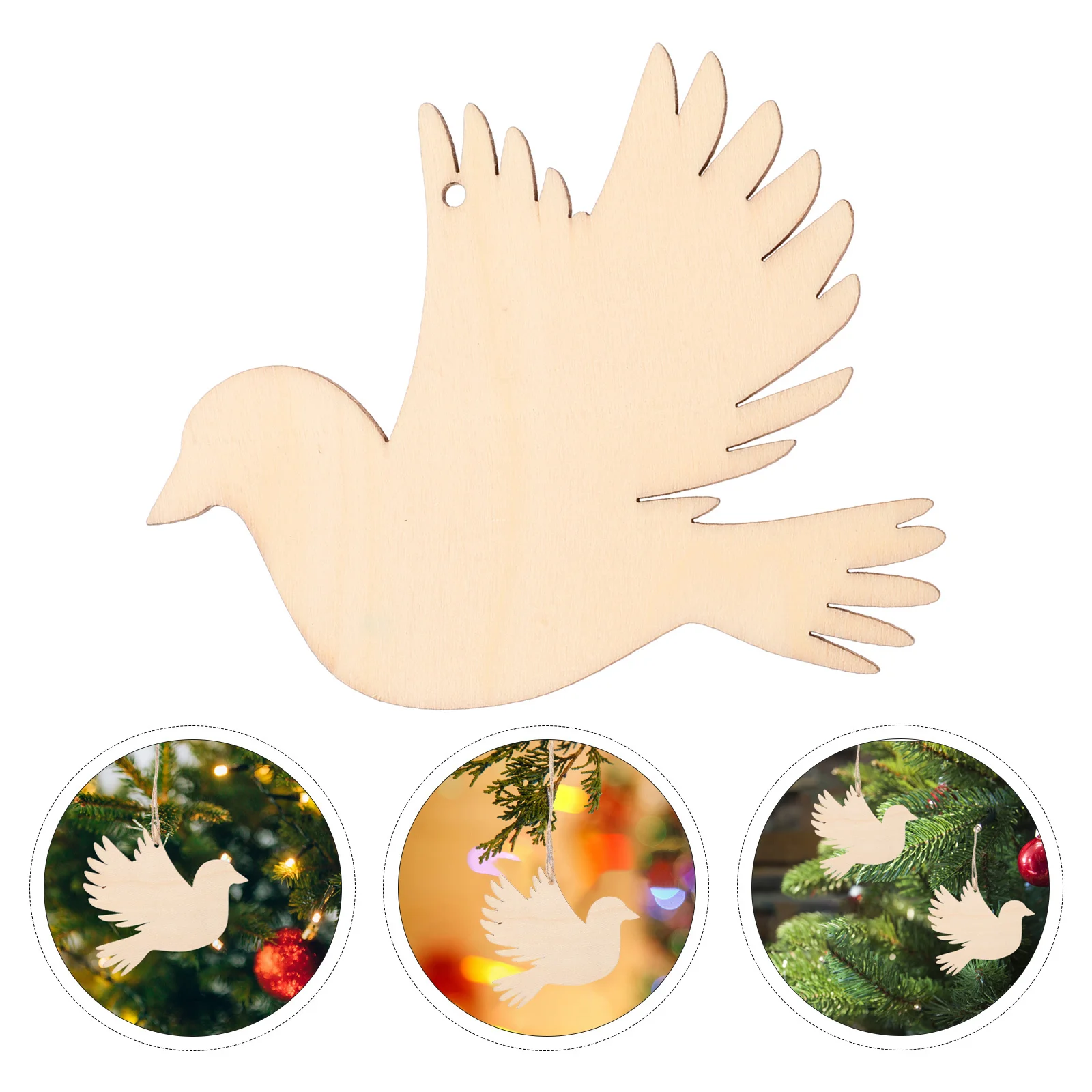 

20pcs Wooden Bird Ornaments Unfinished Bird Cutouts For Diy Crafts Wedding Christmas Party Decorations Wooden Slices With Twine