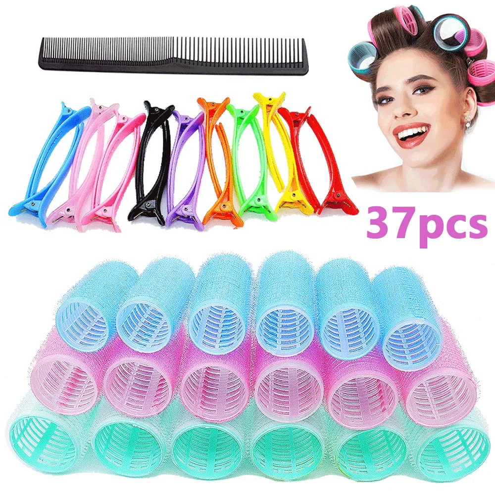 

37 piece suit DIY Hair Rollers Bangs Hair Curlers Self Grip Hair Curling Styling Tools Hairdressing Curlers For Women