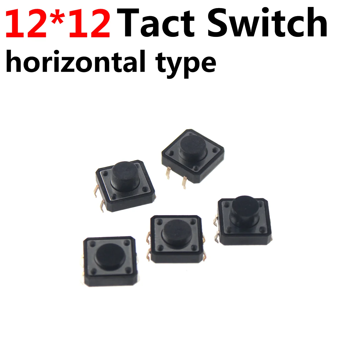 

50pcs Switch 12*12 4Pin DIP Self-reset Momentary Tactile Tact Push Button 12x12x4.3/5/5.5/6/7/7.5/8/8.5/9/9.5/10/11/12/13/15mm