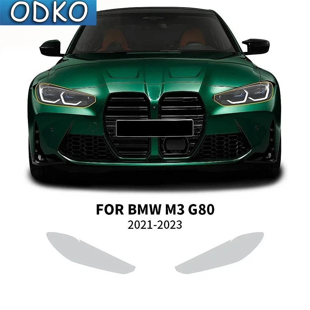 Für BMW M3 G80 2021 2022 2023 Lackschutzfolie Auto Kratzschutz Vorgeschnittene PPF TPU Transparente Scheinwerfer-Rückspiegelfolie