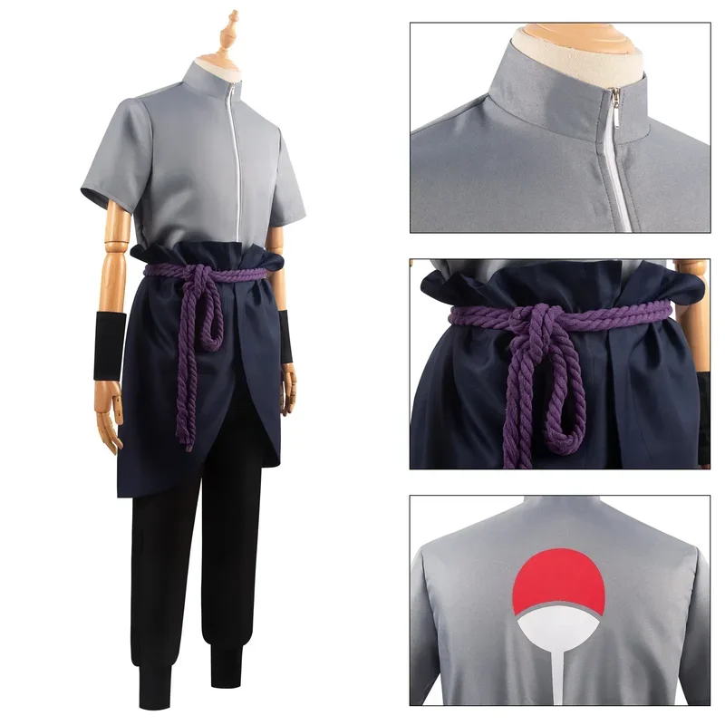 Costume de Cosplay Sasuke Uchiha pour Homme, Vêtements de Jeu en Plis, pour Performance sur Scène, Anime, Halloween