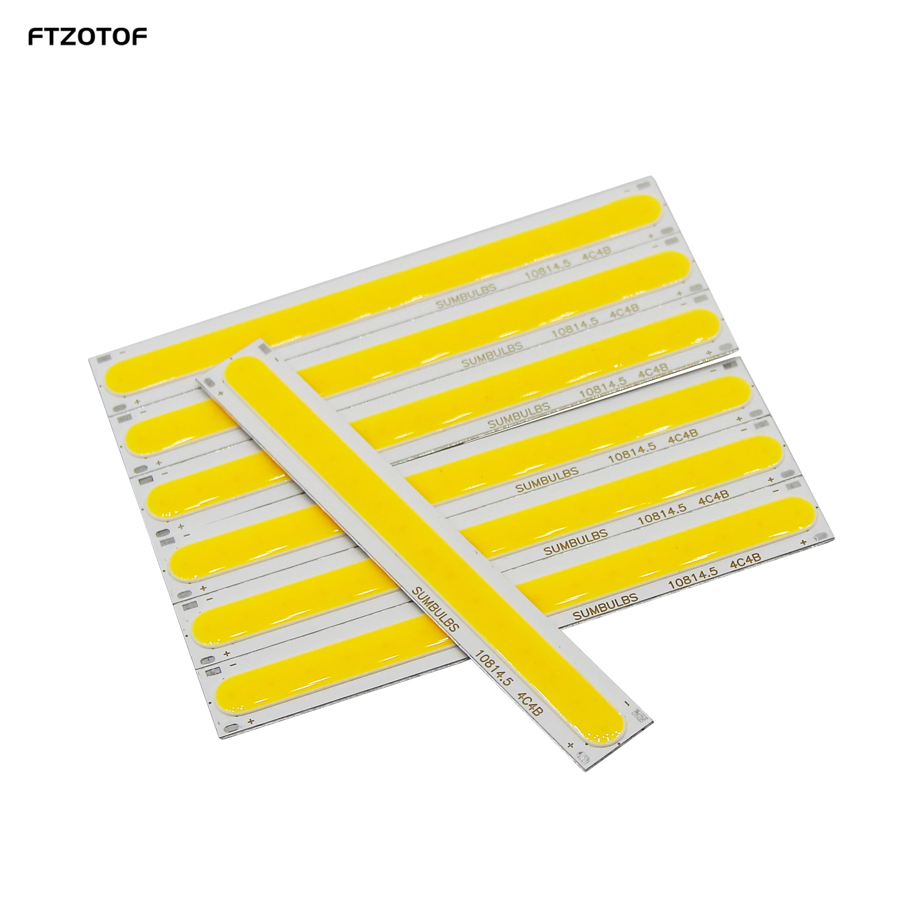 FTZOTOF 12V DC LED COB 4W 온보드 칩 스트립, 따뜻한 차가운 색상, 다양한 DIY 장식 램프, 작업 책상 조명에 적합, 108x15mm, 500LM