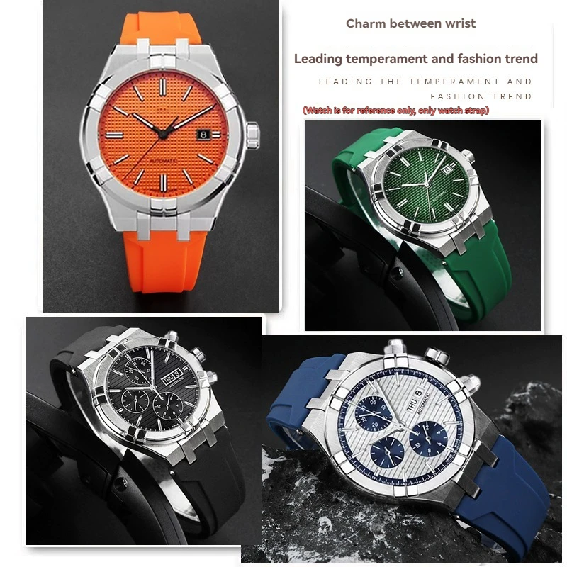 For Maurice Lacroix AIKON AI1108 AI6008 AI6007 AI6038 AI6058 Soft Waterproof Silicone Watch Band | Quick Release Rubber Strap