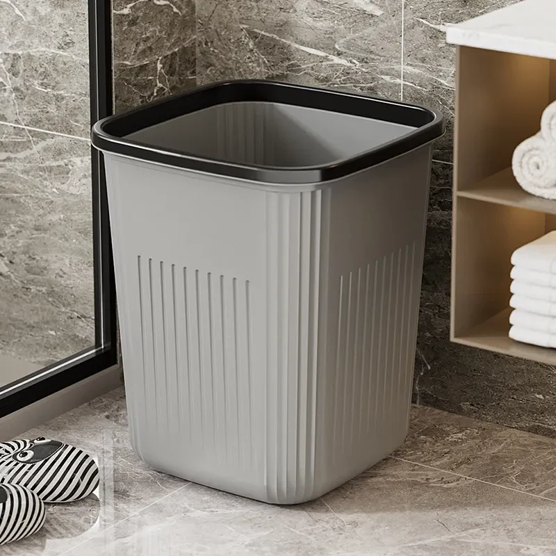 for High-value Pressure Ring Trash Can Household Large Capacity Living Room Bedroom Kitchen Bathroom Plastic Storage Bucket