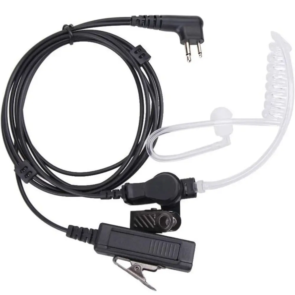 with Mic PTT 2 Way Radio Headset Surveillance Acoustic Tube Earpiece FBI Security 2 Pin for Motorola CP200 GP2000