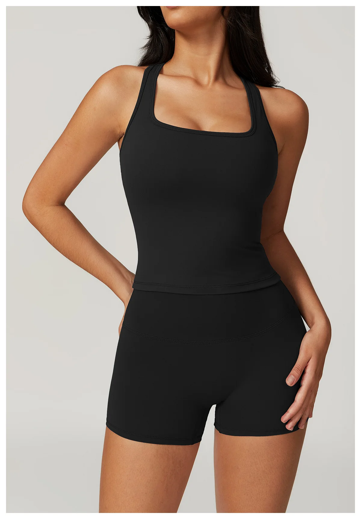 Hearuisavy Sommer Stoßfestes Yoga-Top Lauf-Tanktop für Damen Fitness Schnelltrocknende Trainingsweste Ärmelloses Sport-Top für Frauen – Detail 36