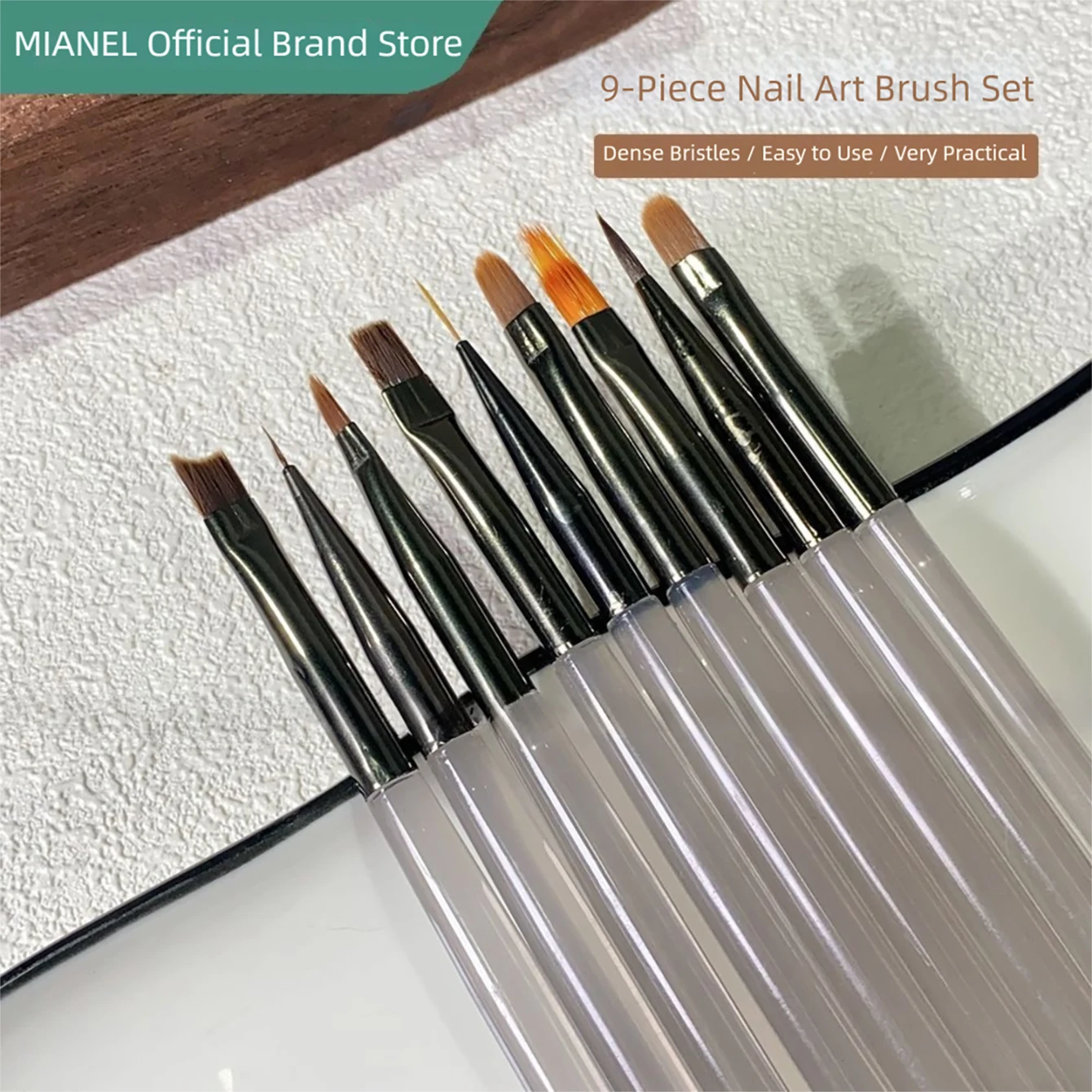 9PCS UV Gel Nail Brush Liner DIY Painting Pen Manicure Acrylic Drawing Brush for Nail Art Design Nails Tip Display Painting Tool