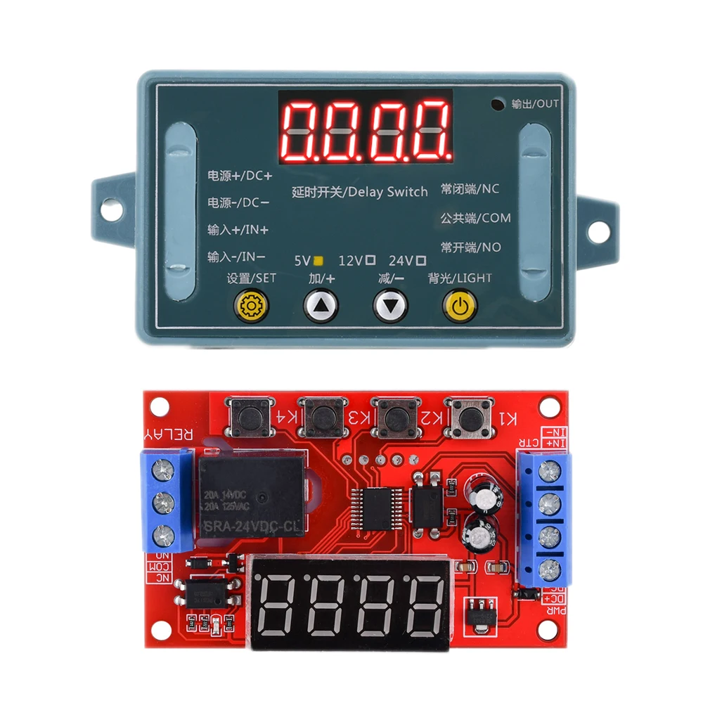 

DC 5V 12V 24V 10A Adjustable Time Delay Relay Module LED Digital Timming Relay Timer Delay Trigger Switch Timer Control Switch