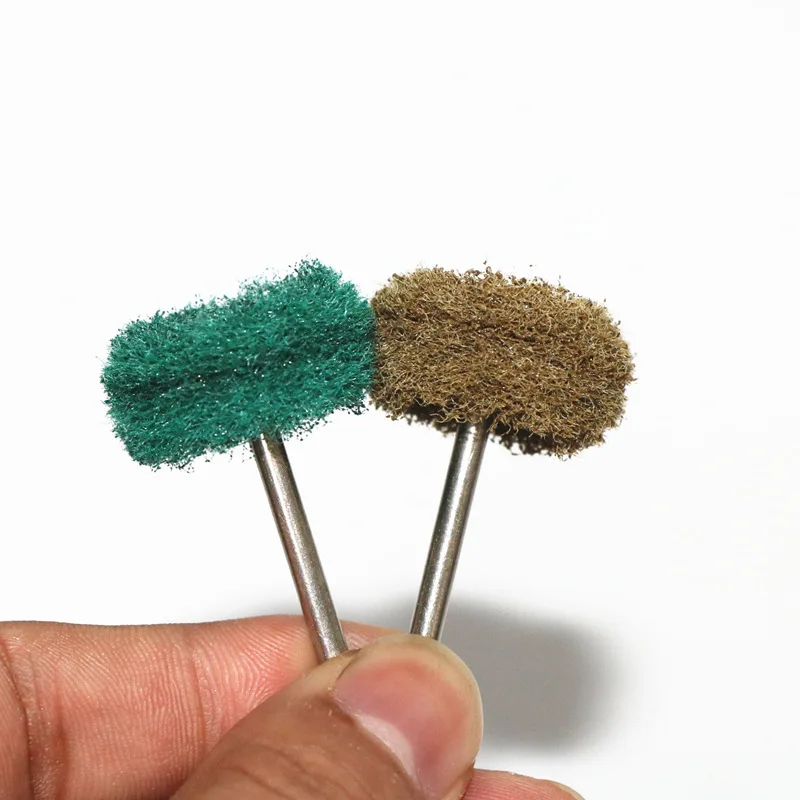 100/50pcs Scouring Pad Brush Nylon Abrasive Brush for Dremel Rotary Hand Tool Mini Drill Fiber Abrasive Brush 2.35mm /3mm Shank