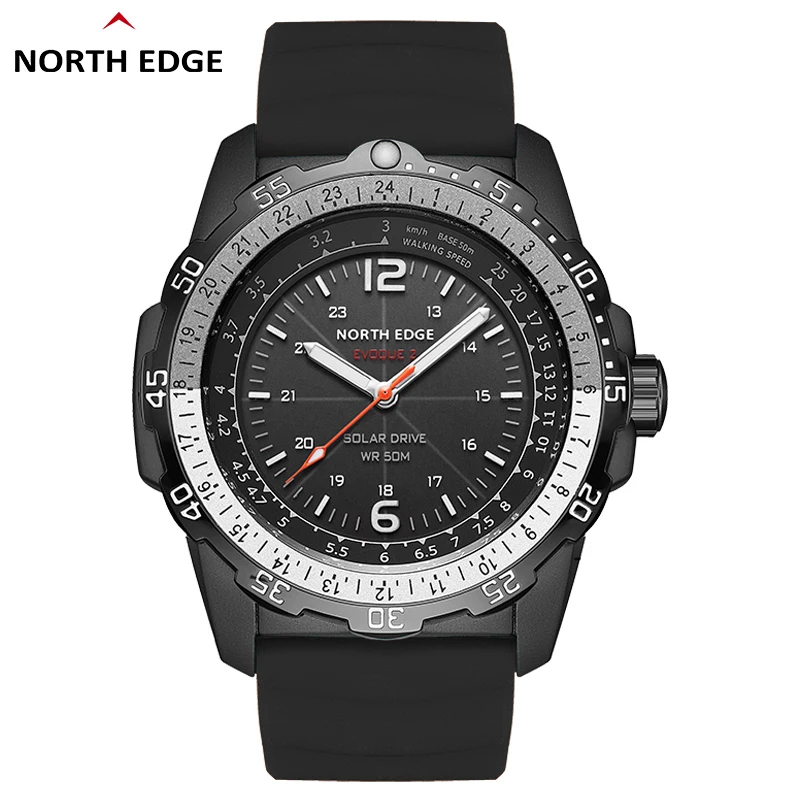 NORTH EDGE EVOQUE 2 Men Digital Military Watch Waterproof 50M Men\'s Sport Wristwatches Solar Power Luminous Enviormentally Clock