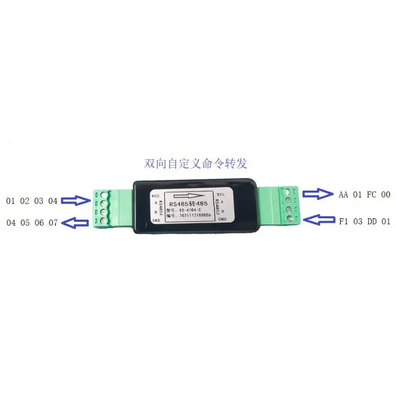 RS485 Two-way Transparent Forwarding Module Custom Command Transponder 485 Hub Industrial Signal Converter