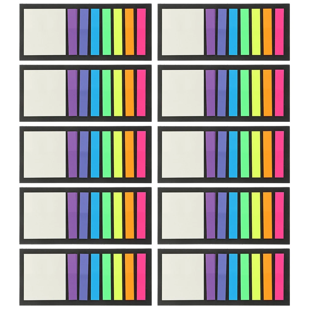 10 كتب ملصقات قراءة شفافة ملونة، علامات تبويب لاصقة، علامات صفحة مقاومة للتآكل للأطفال الذين يتعلمون اللوازم المكتبية